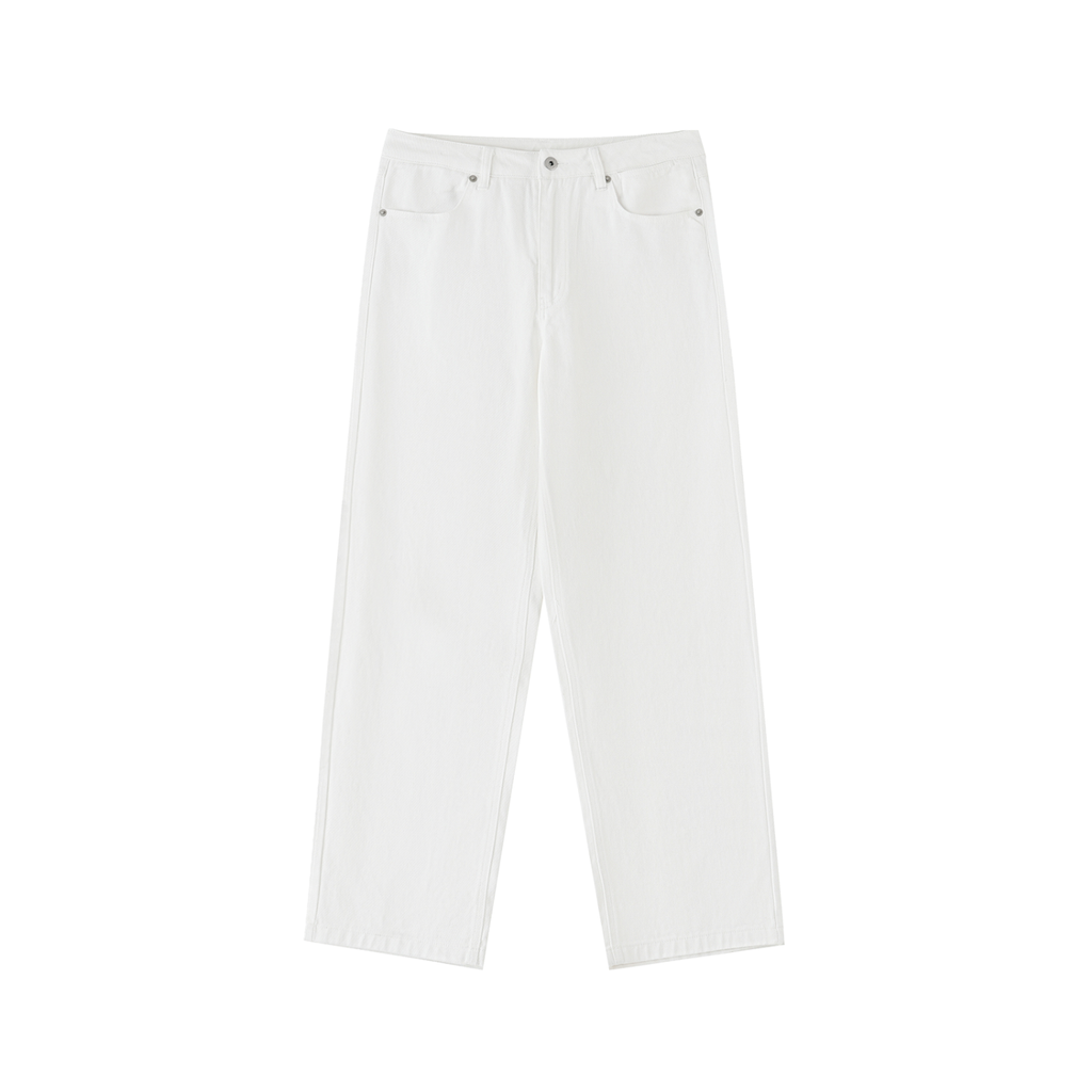 Men’s Heavyweight Cotton Straight-Leg Pants – White