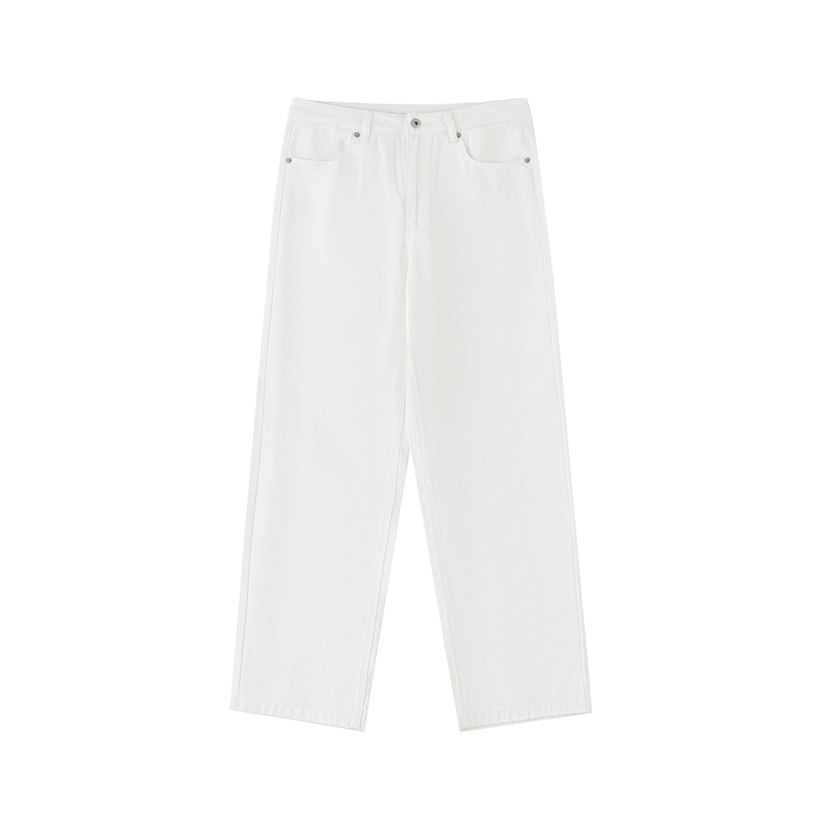 Men’s Heavyweight Cotton Straight-Leg Pants – White