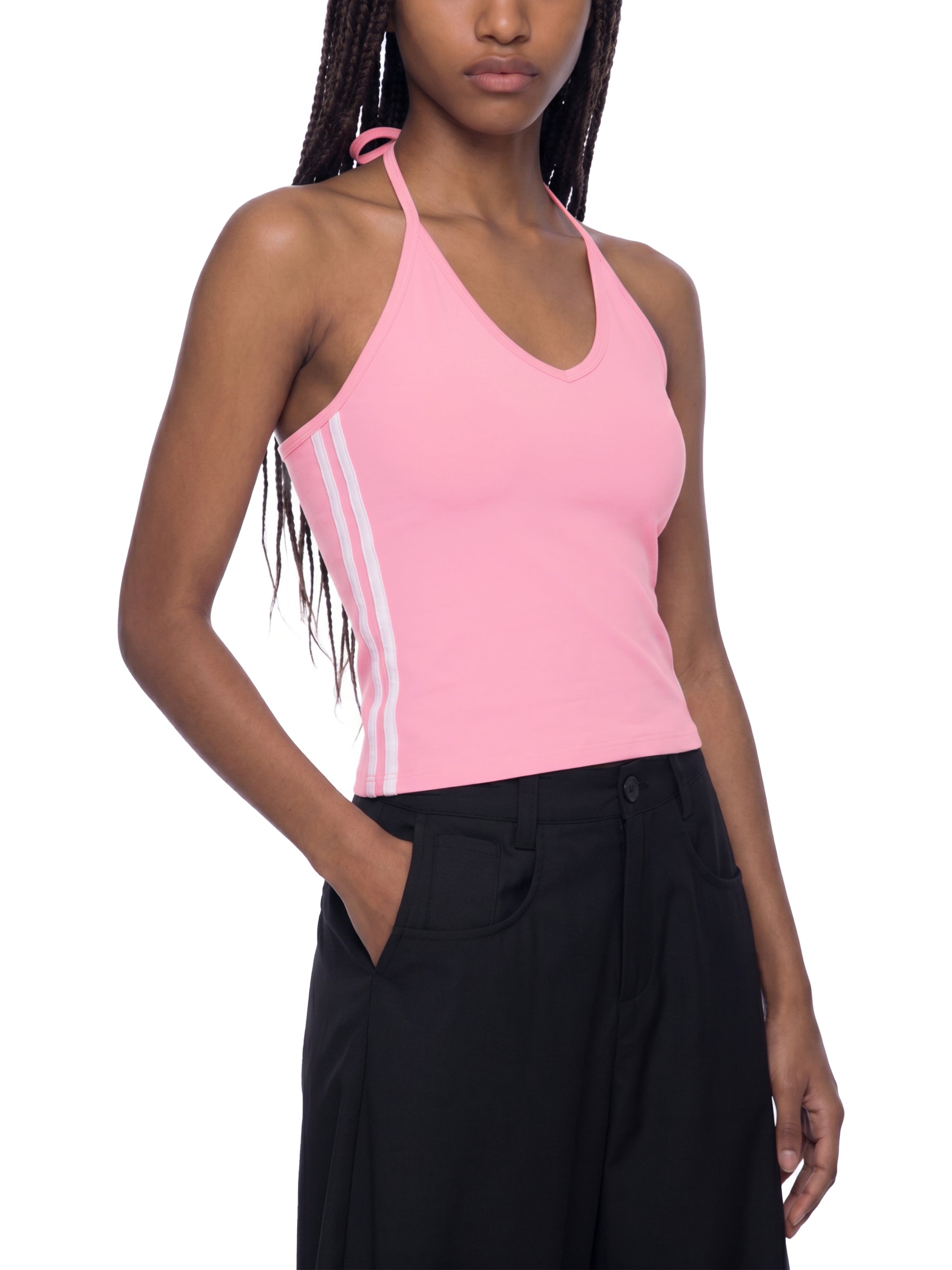 Women’s Colour Block Halter Crop Tank Top