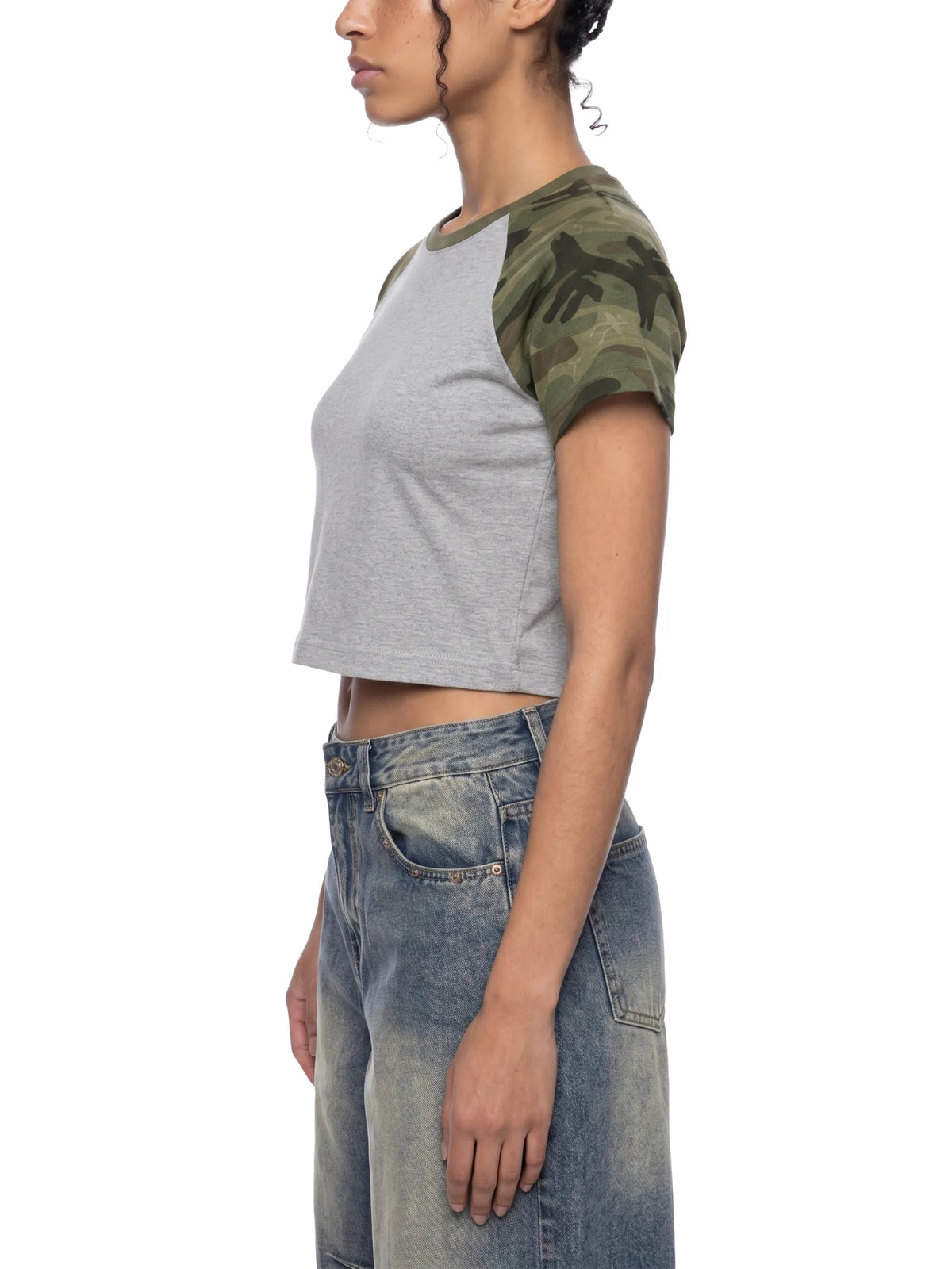 Women’s Camo Raglan Crop T-Shirt