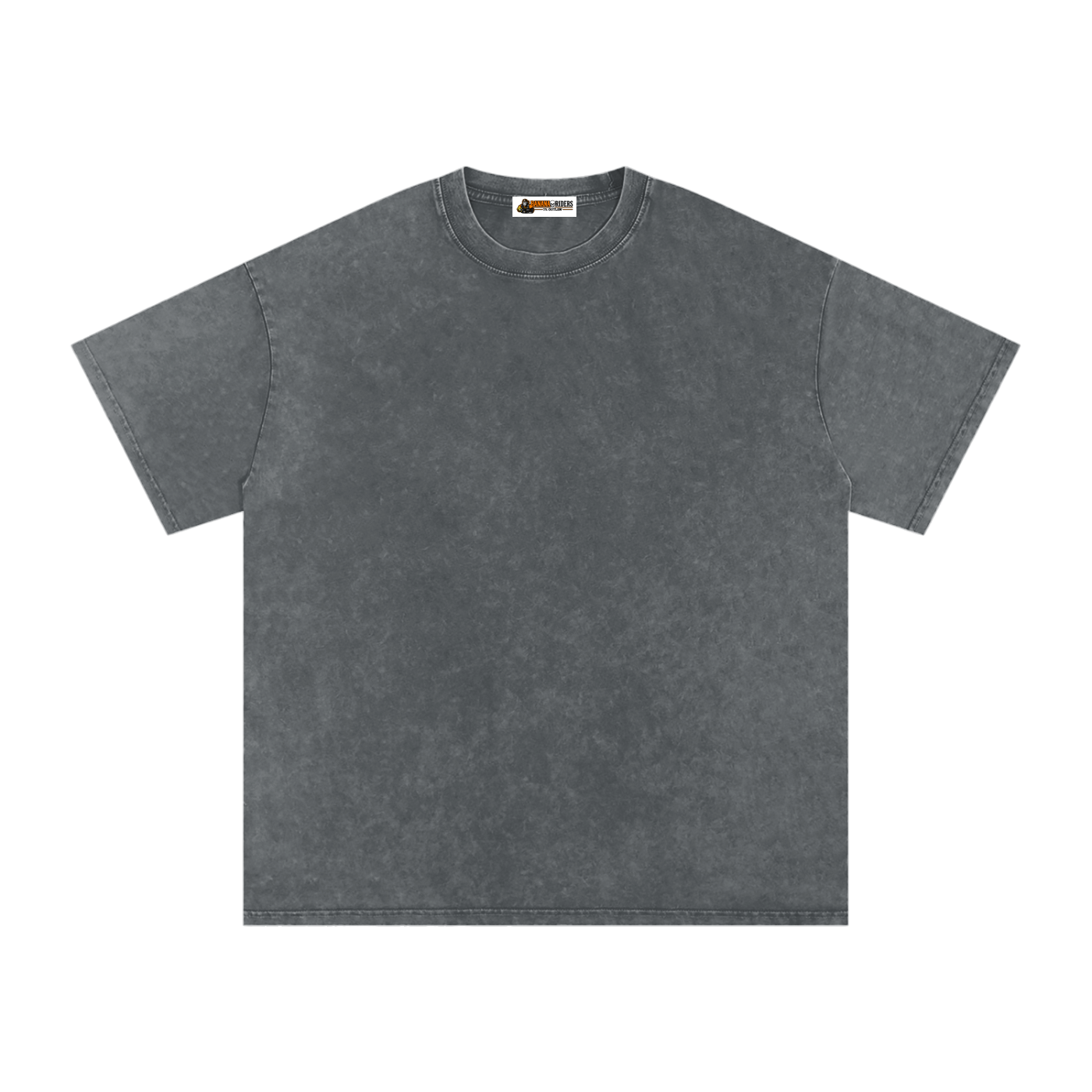 Pirate Grey Snow-Washed Oversized Cotton T-Shirt – front view