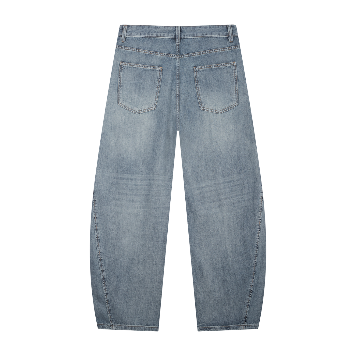 Men’s Vintage-Wash Barrel-Leg Jeans