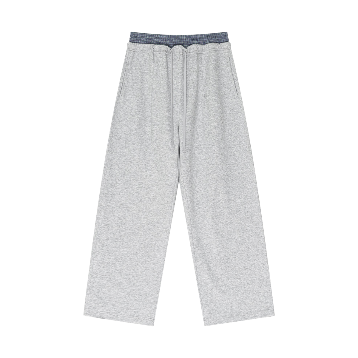 Unisex Plaid Contrast-Waist Pants product image