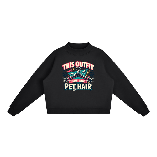 Comes With Pet Hair Essential Fleece Mock-Neck Crew Sweatshirt