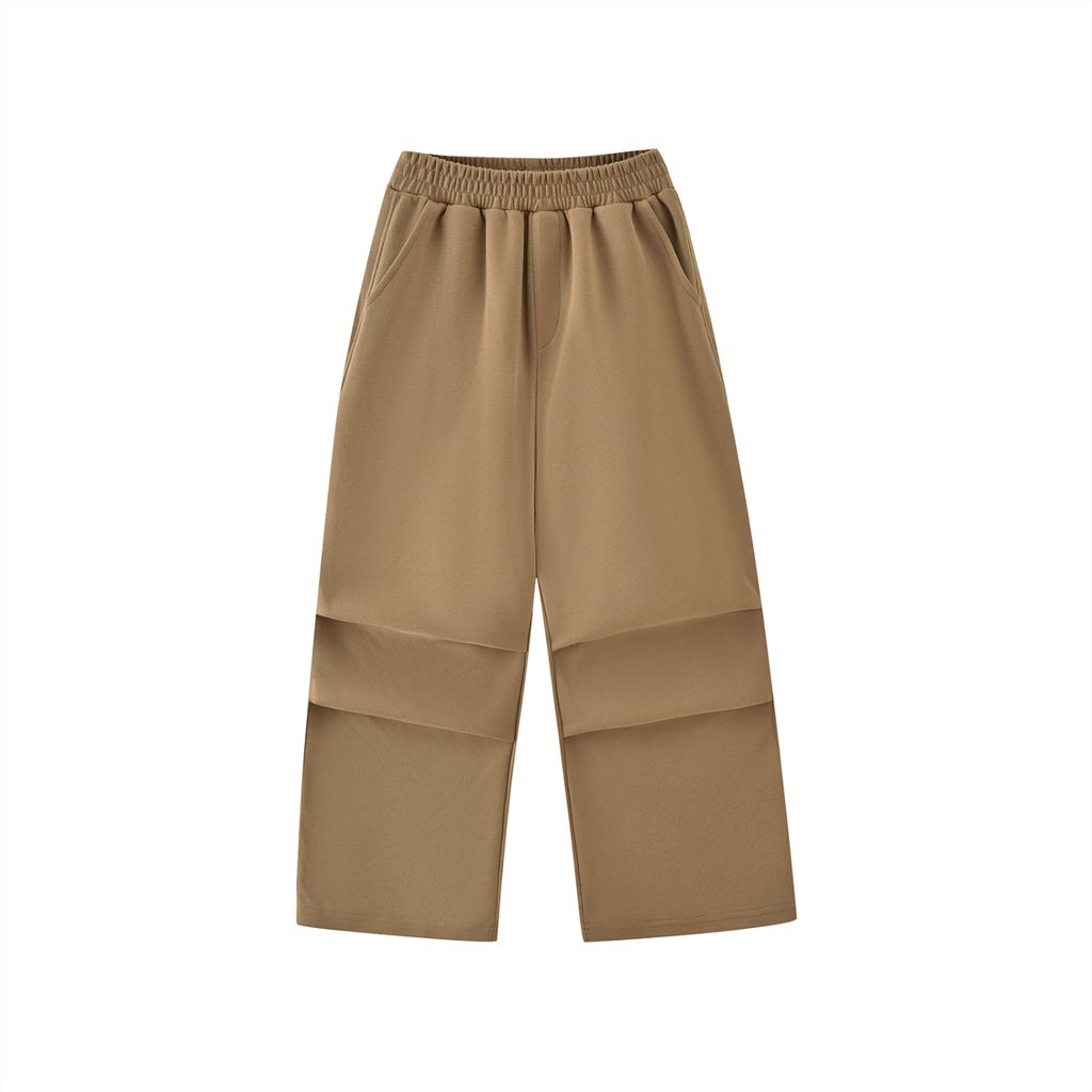 Essential Kids’ Straight-Leg Sweatpants in Brown — front view