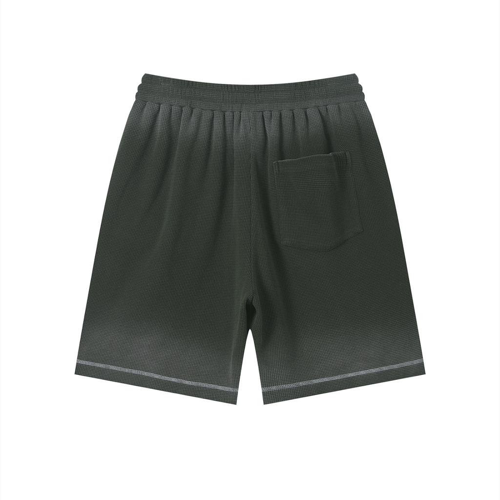 Unisex Sunfade Waffle Raw Hem Shorts