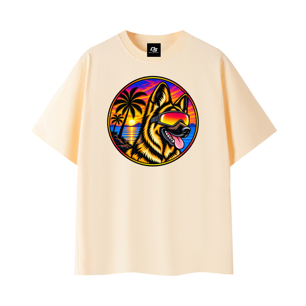 German Shepherd Sunset Graphic T-Shirt
