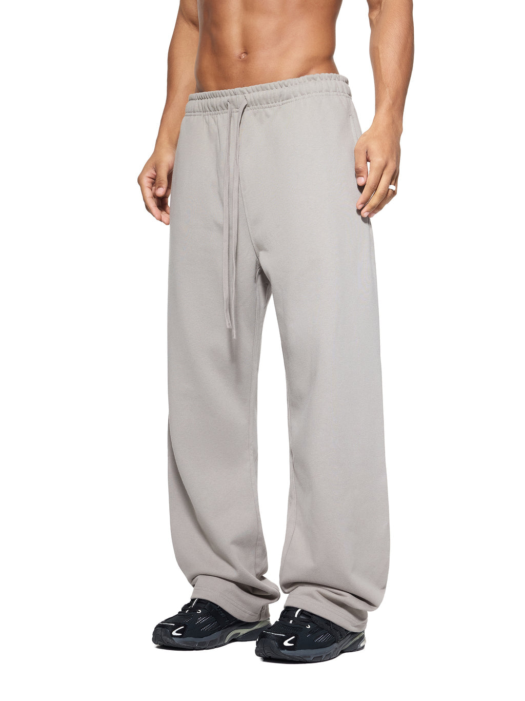 Solid Colour Straight-Leg Sweatpants