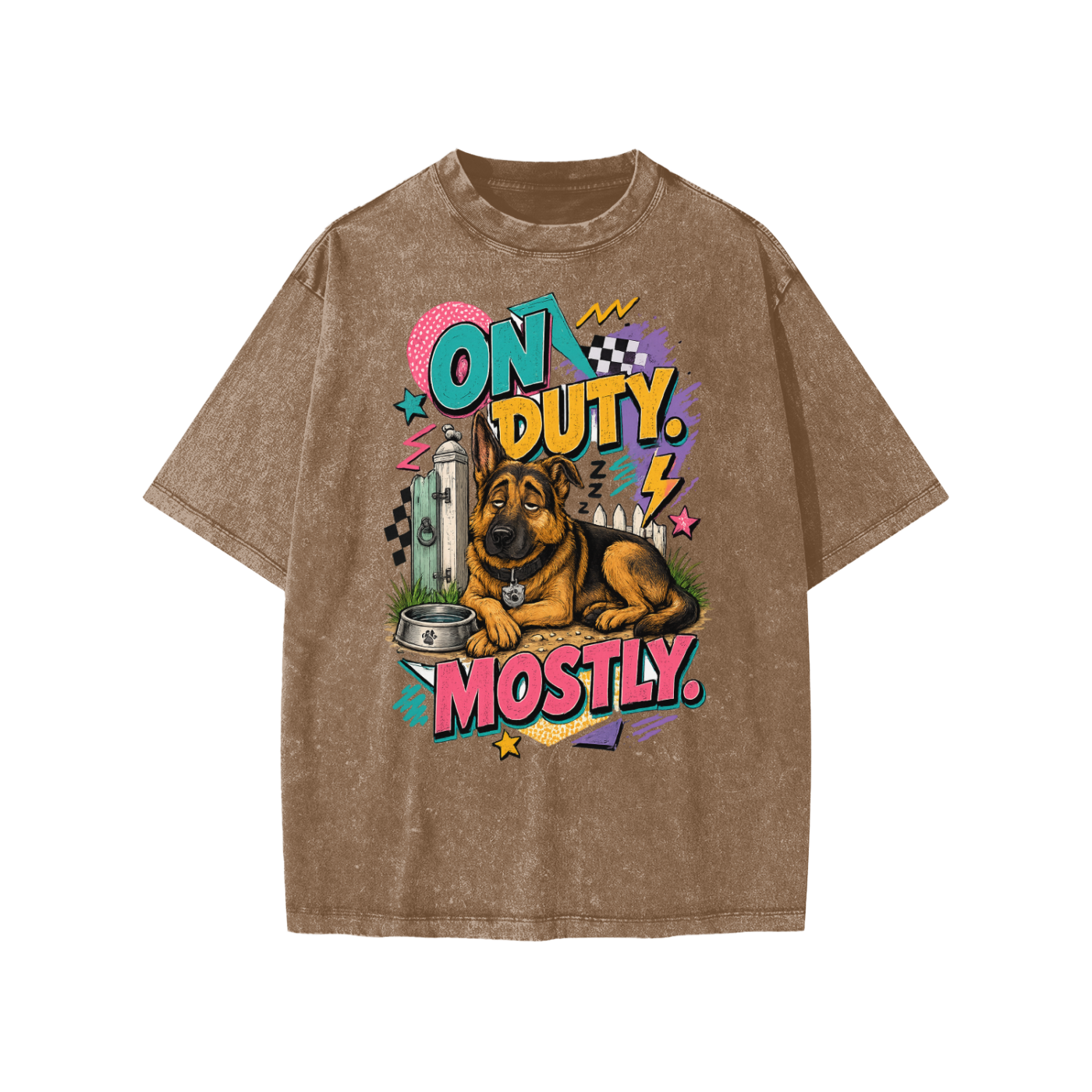 On Duty Mostly snow-washed kids’ T-shirt in coffee