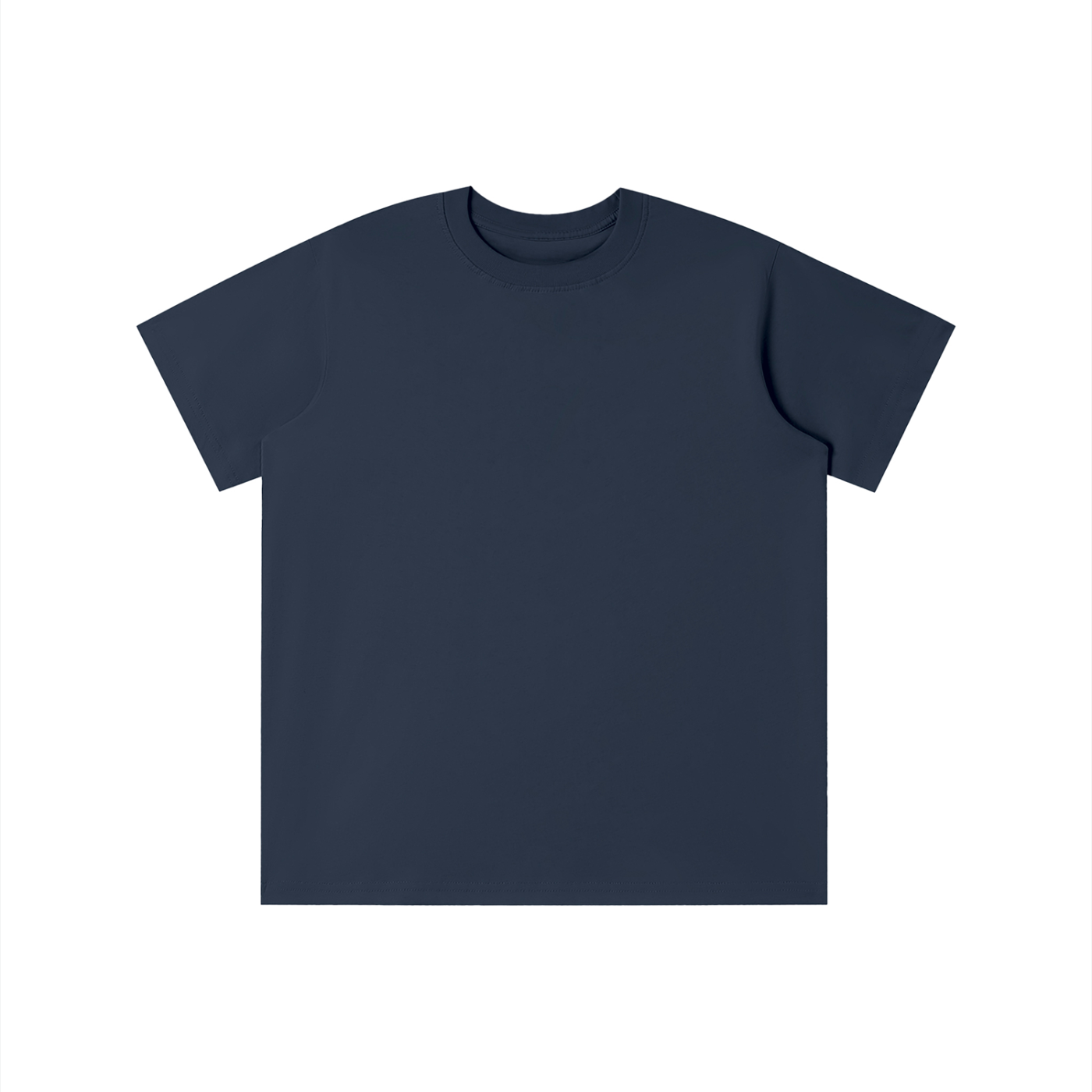 Essential kids’ cotton T-shirt in Navy Blue — front view