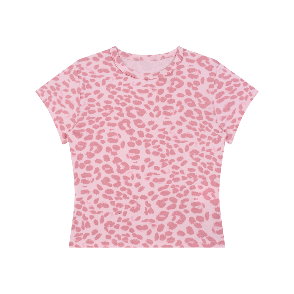 Women’s Leopard Print Crop T-Shirt