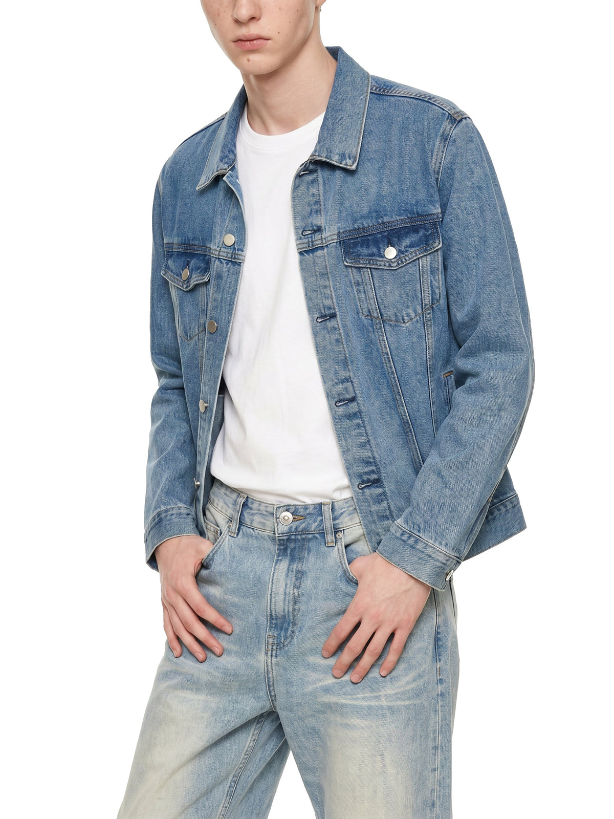 Unisex Vintage Wash Denim Jacket
