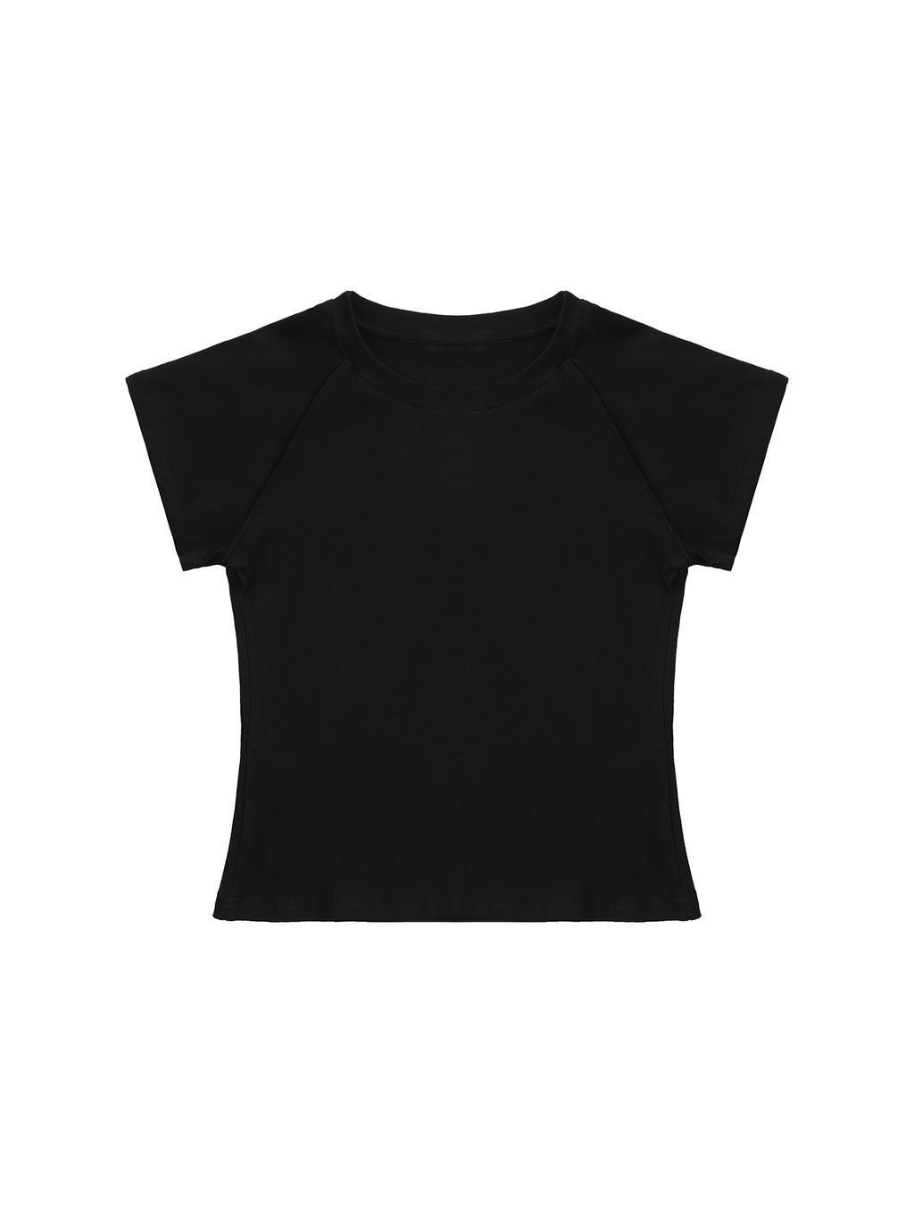 Solid Color Raglan Sleeve Crop Top