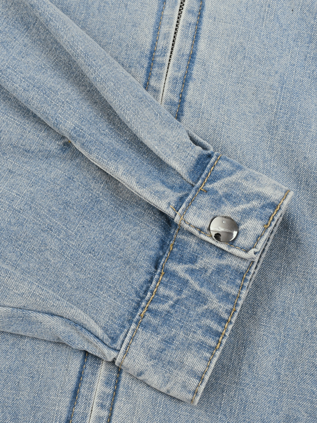 Unisex Vintage Wash Full-Zip Denim Jacket