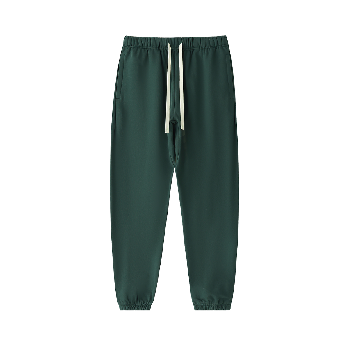 Unisex Essential Heavyweight Cotton Sweatpants – Retro Green front view