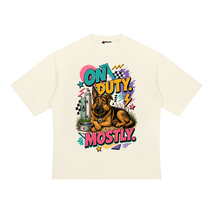 On Duty Mostly Unisex Heavyweight Oversized T-Shirt