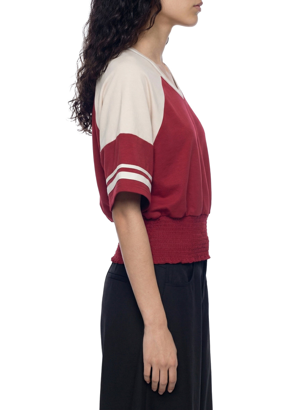 Women's Color Block Ruched T-Shirt