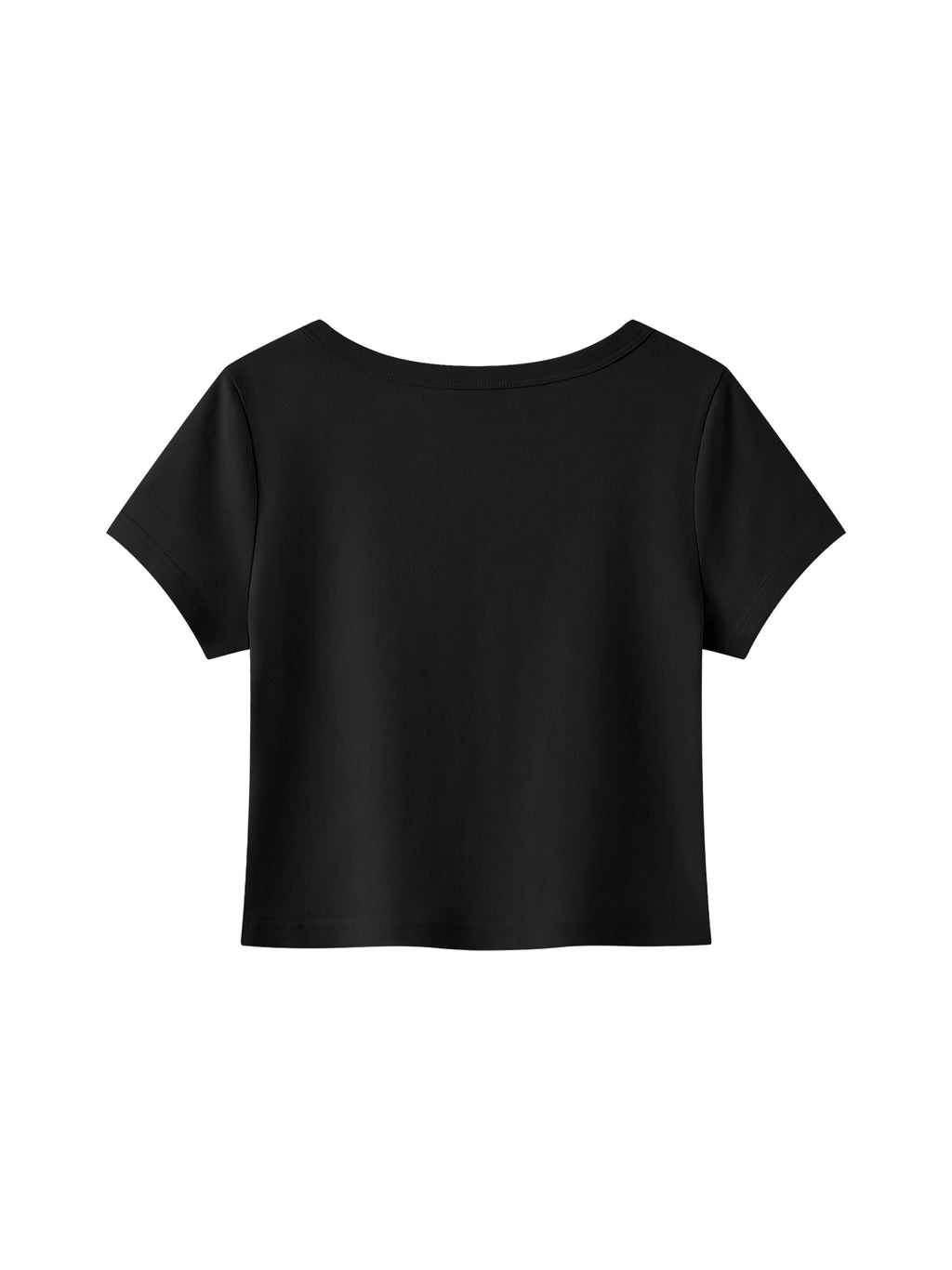 Women's Solid Color Slim Crop T-Shirt