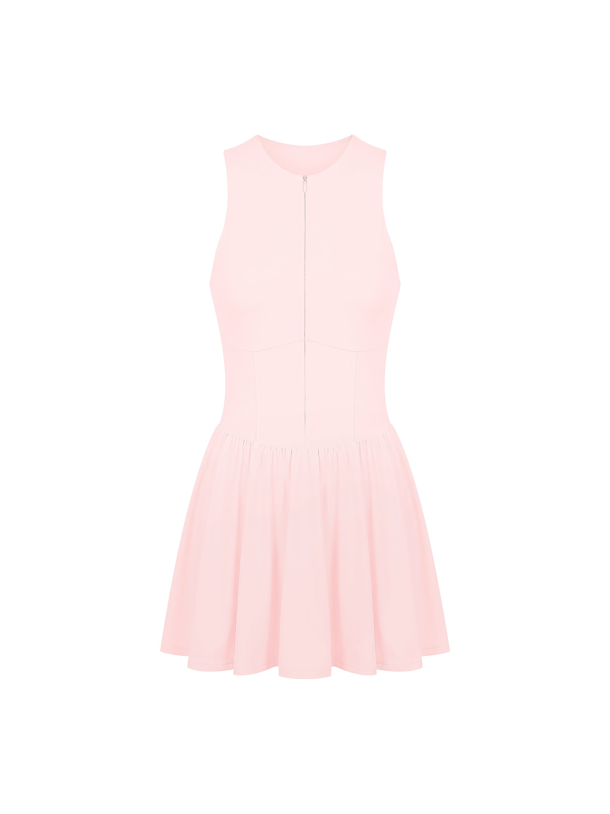 Women’s Ruched Sleeveless Full-Zip Dress