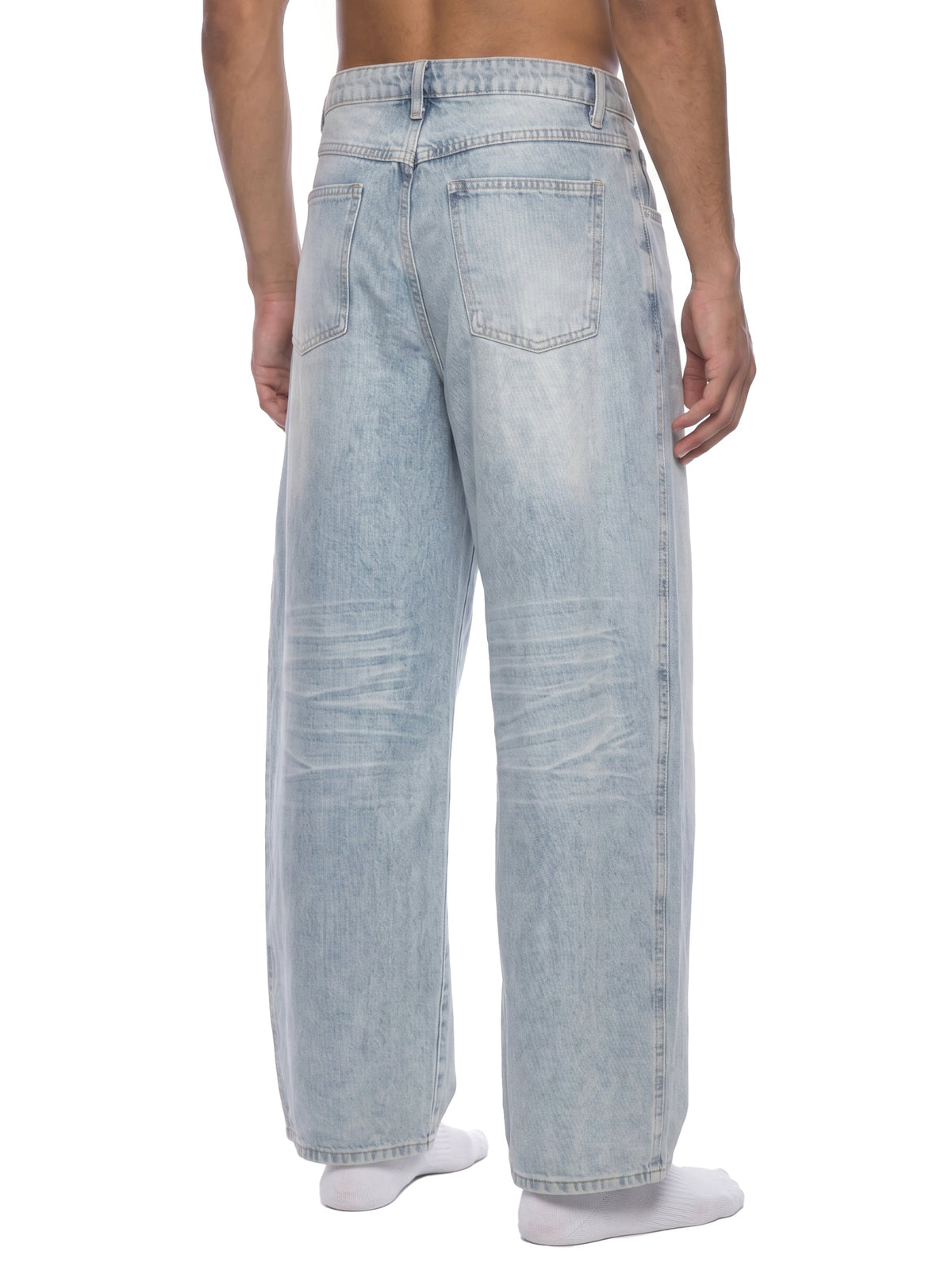 Men’s Enzyme Wash Wide Leg Jeans