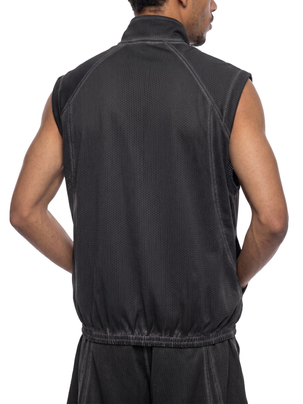 Unisex Vintage Wash Mesh Full-Zip Vest