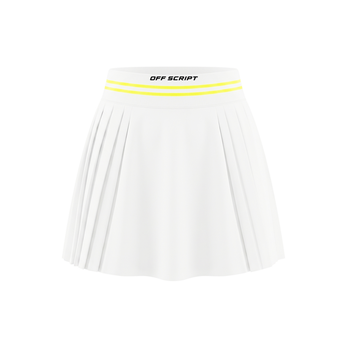 Off Script Women’s Contrast-Stripe Waist Pleated Mini Skirt