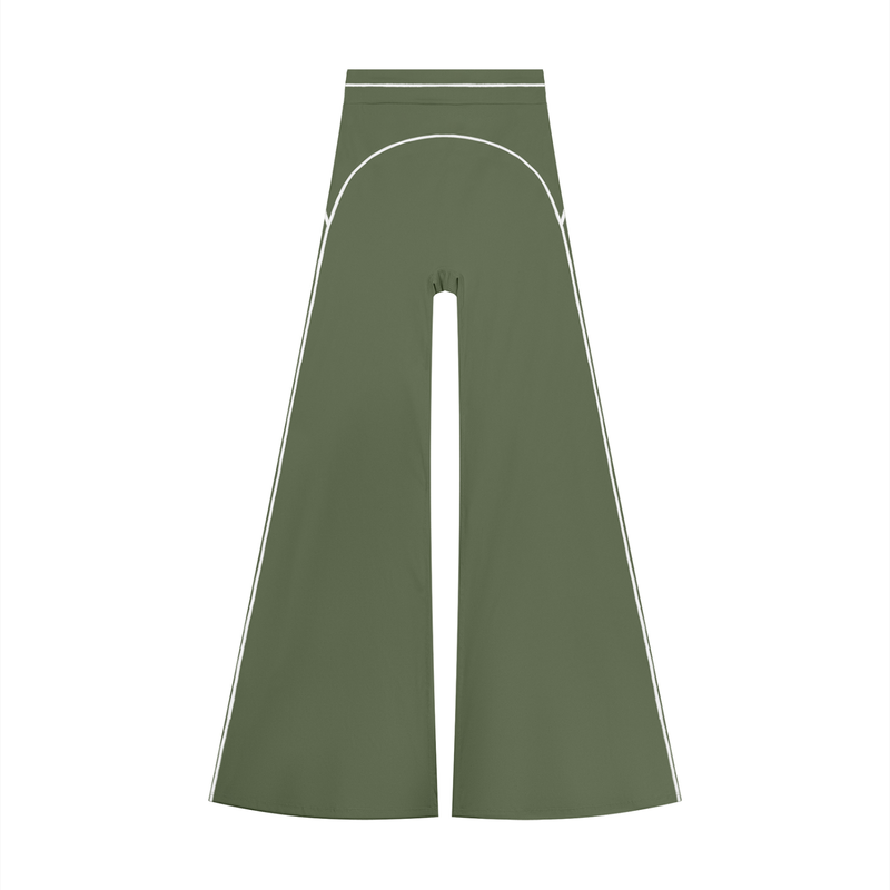 Grey Green flared yoga pants front