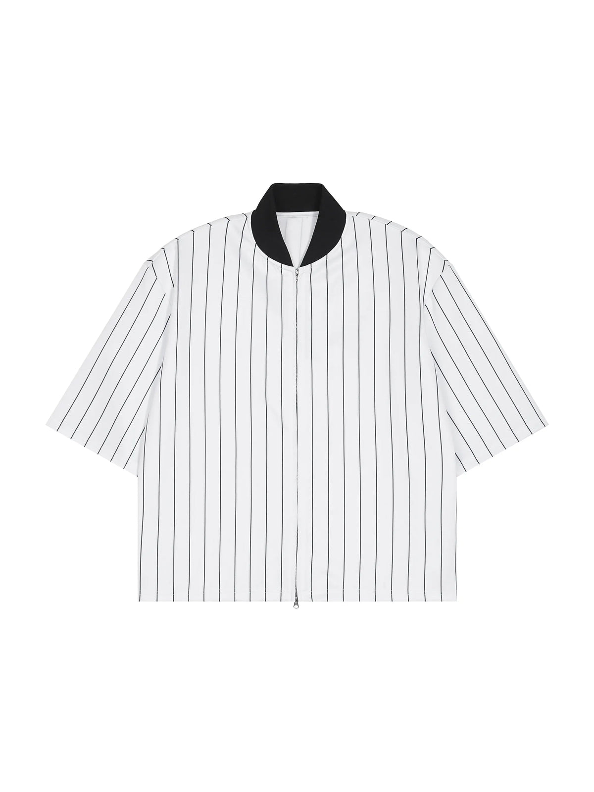 Unisex Striped Full-Zip Baseball Jersey