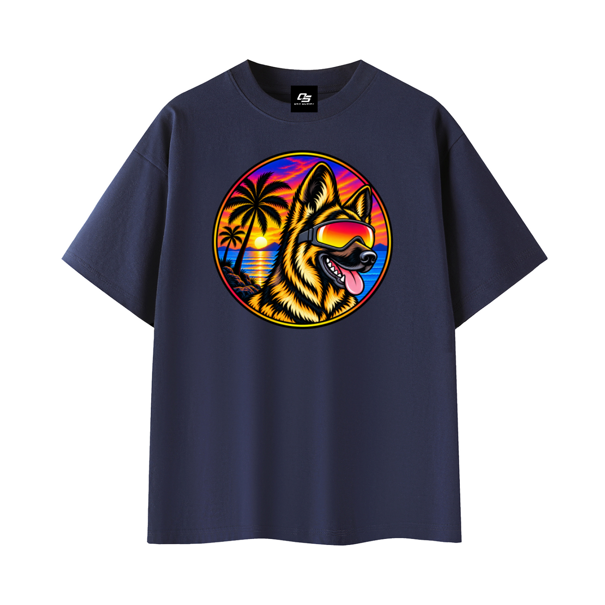German Shepherd Sunset Graphic T-Shirt