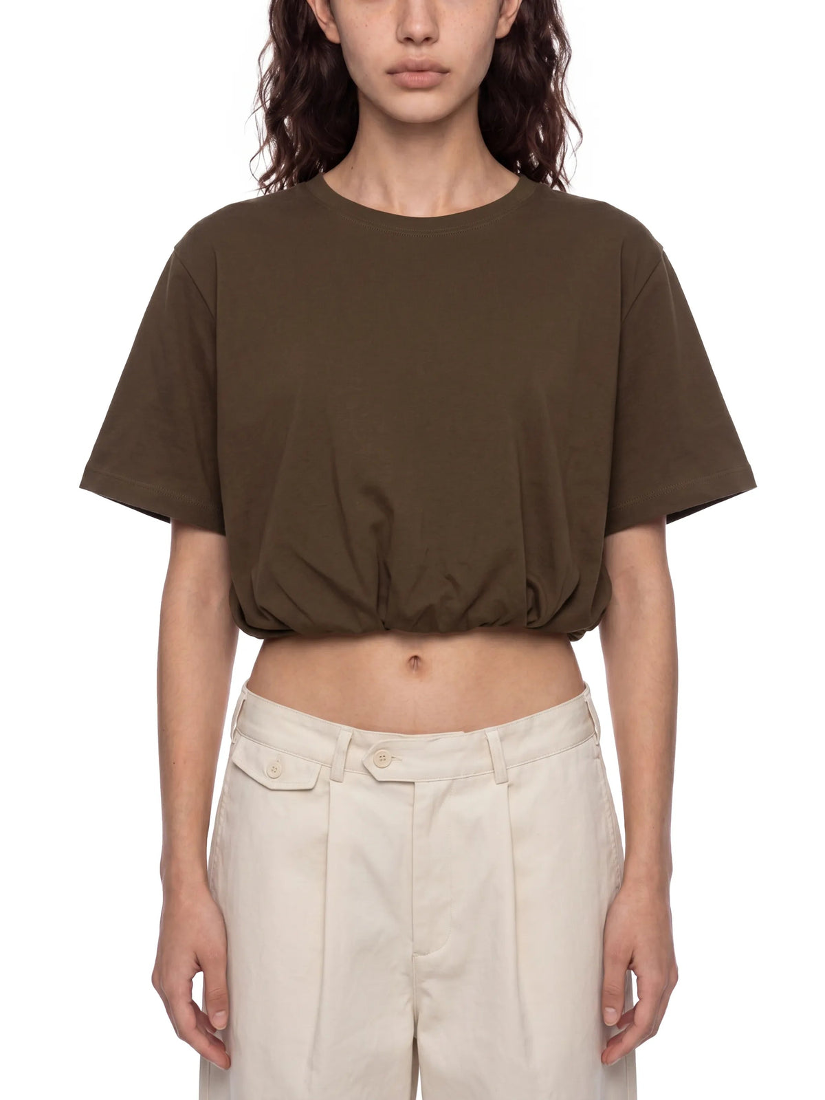 Women’s Crop Bubble Hem T-Shirt