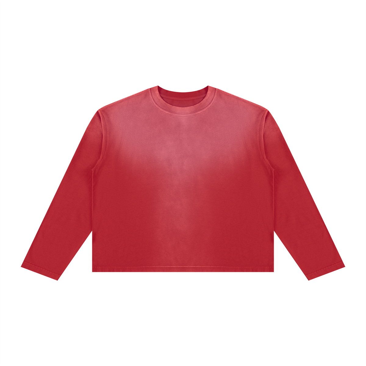 Off Script Sunfade Boxy Long Sleeve T-Shirt - Red front view
