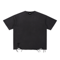 Off Script Gothic Skull Snow Washed Raw-Hem T-Shirt