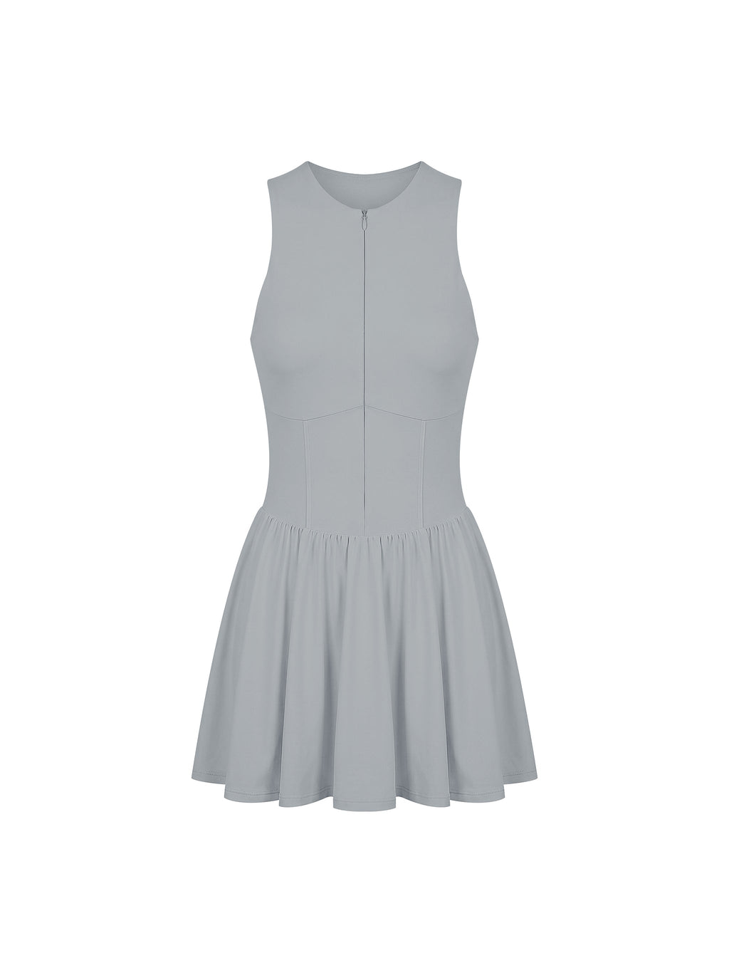 Women’s Ruched Sleeveless Full-Zip Dress