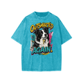 Outsmarted Again snow-washed kids’ T-shirt in sky blue