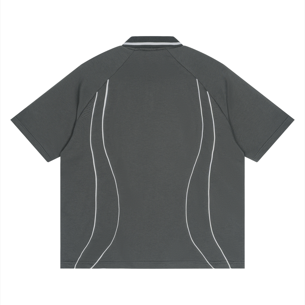 Unisex Raglan Piping Polo Shirt