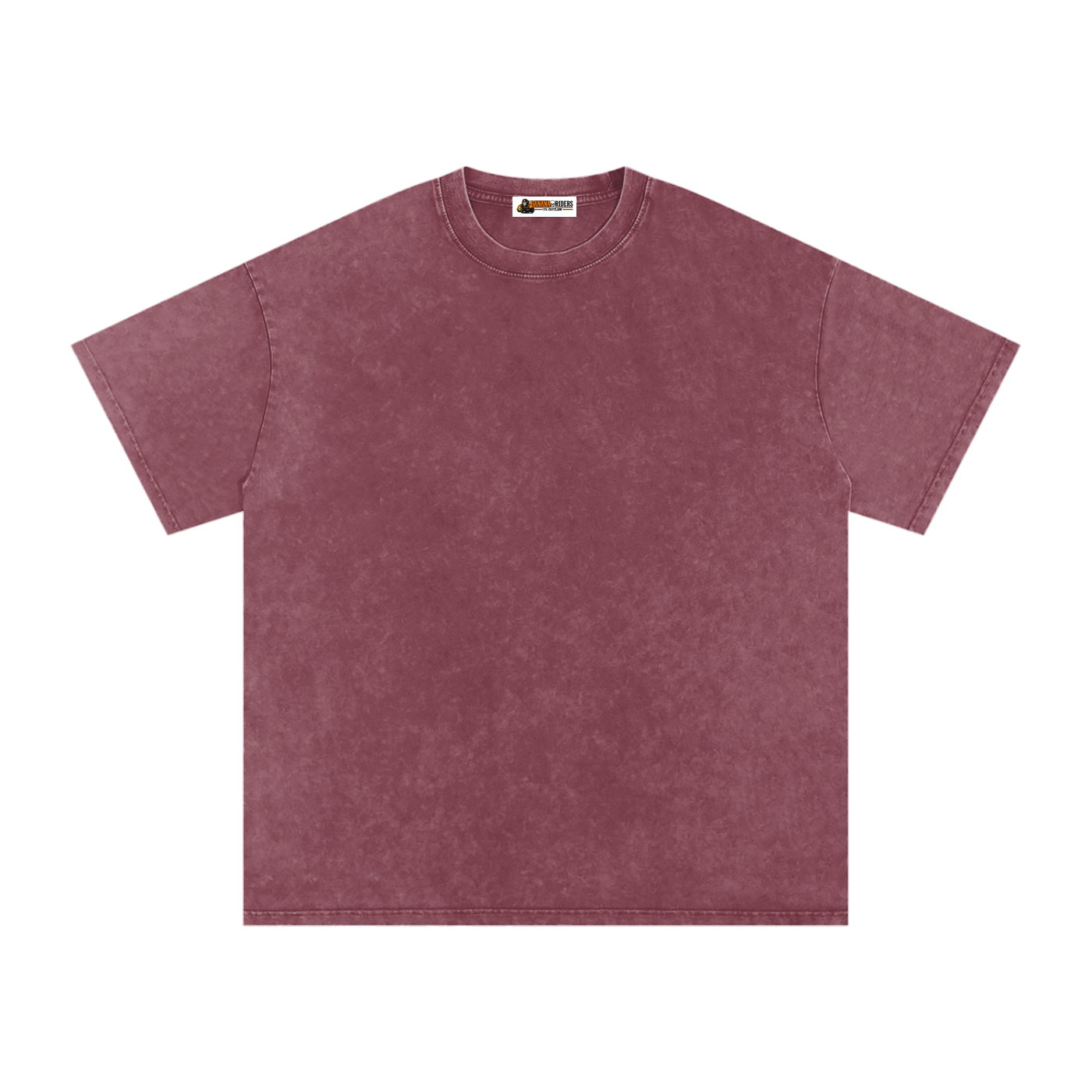 Red Snow-Washed Oversized Cotton T-Shirt – front view