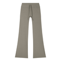 Women’s Flared Drawstring Yoga Pants — Grey Green front