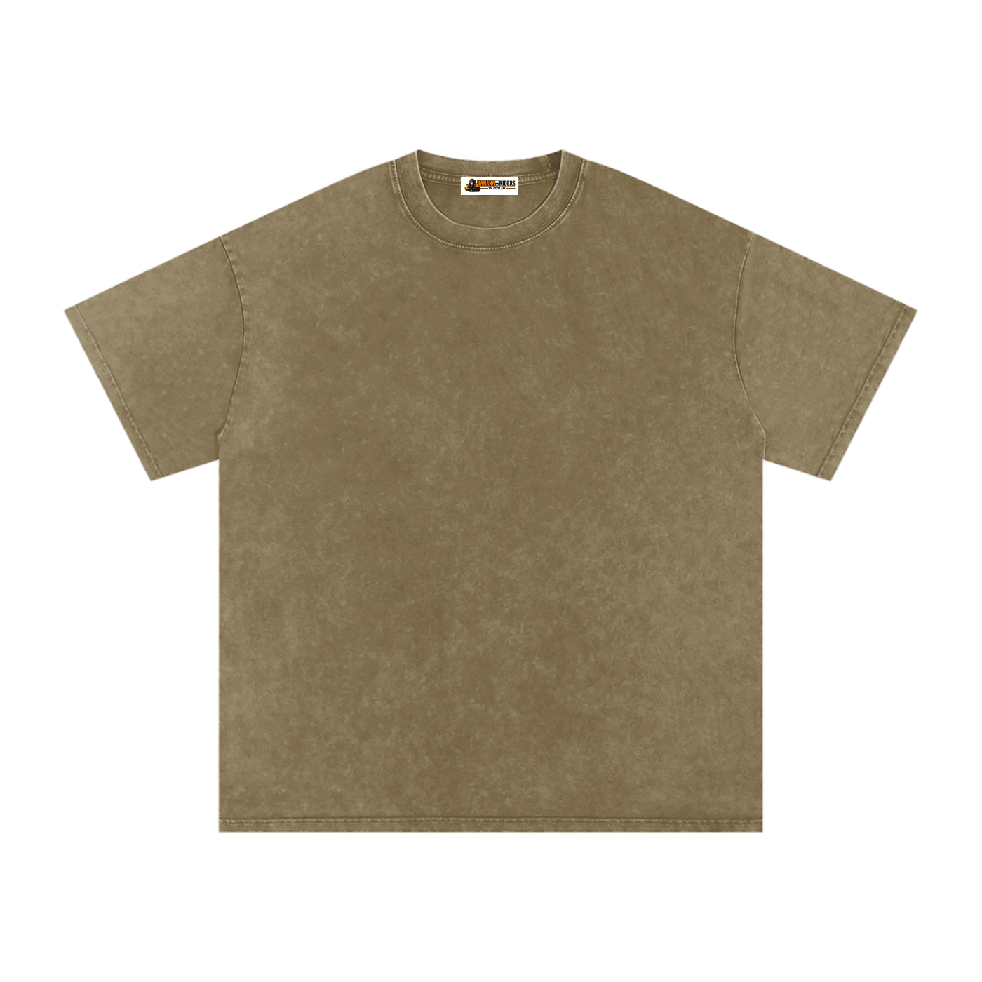 Grey Green Snow-Washed Oversized Cotton T-Shirt – front view