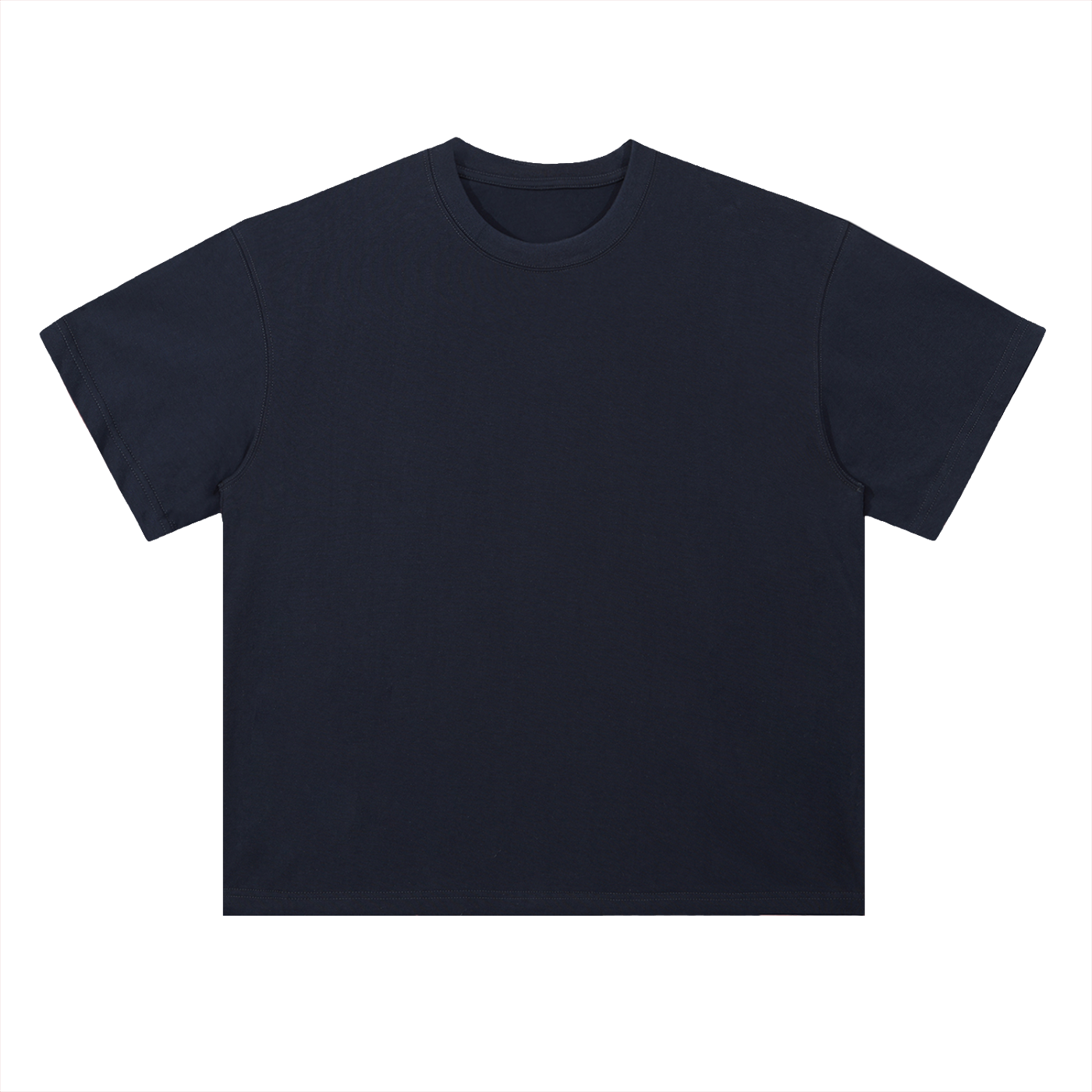 Navy Heavyweight Drop Shoulder Cotton T-Shirt front