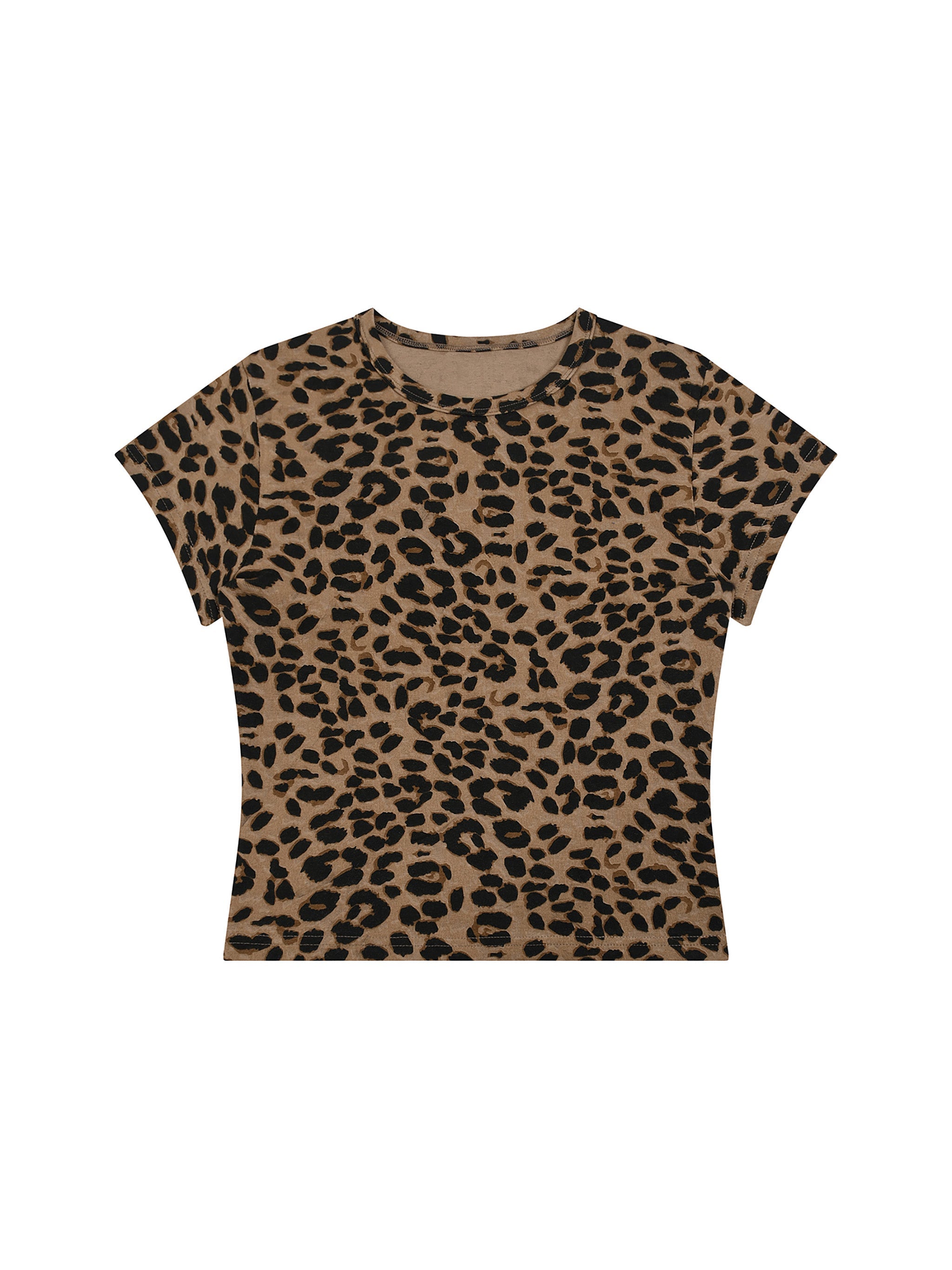 Women’s Leopard Print Crop T-Shirt