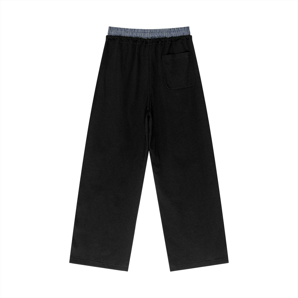 Unisex Plaid Contrast-Waist Pants product image