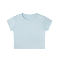 Women’s snow washed crop top in Sky Blue — front view