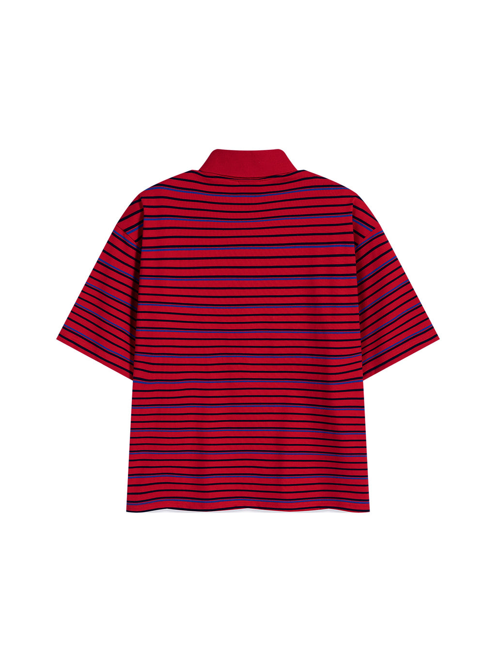 Unisex Striped Boxy Collared Polo Shirt