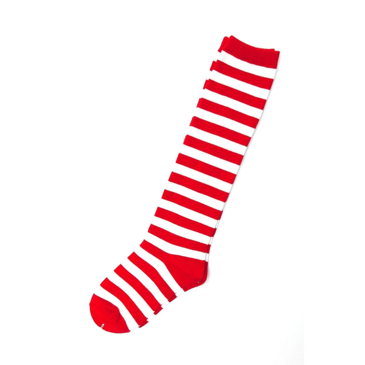 Ladies Red White Striped Womens Cotton Knee High Socks