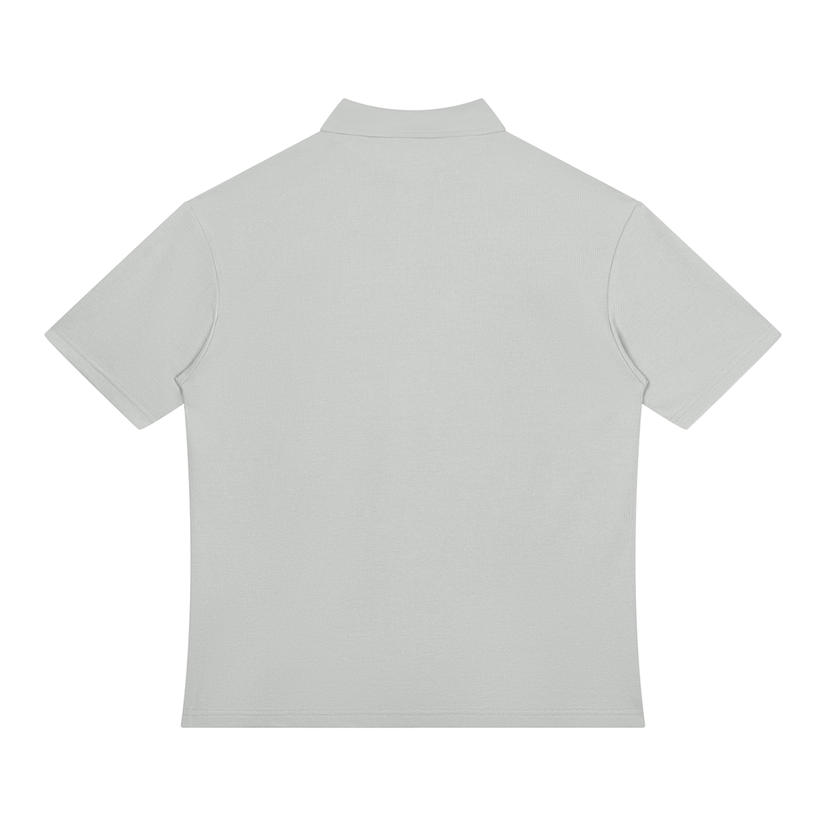 Light Gray Unisex Color Block Quarter-Zip Polo Shirt back product view
