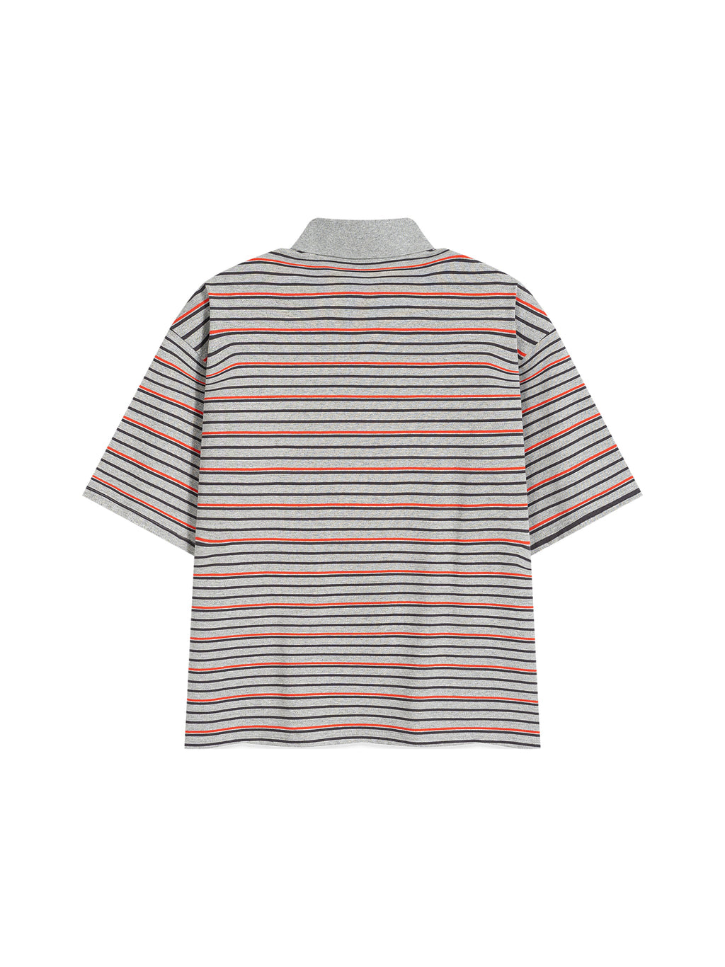 Unisex Striped Boxy Collared Polo Shirt