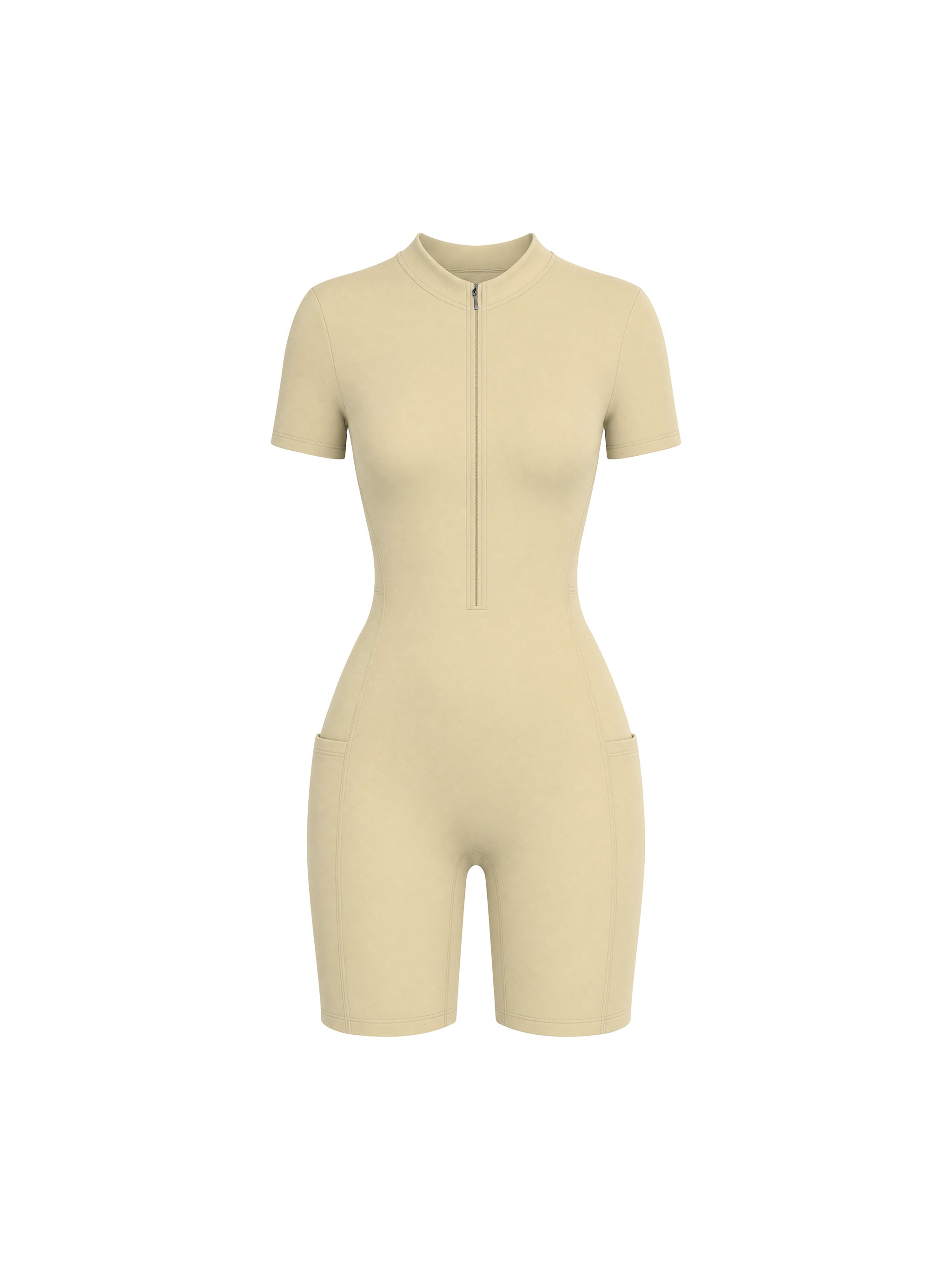 Women's Quarter-Zip Short Sleeve Romper