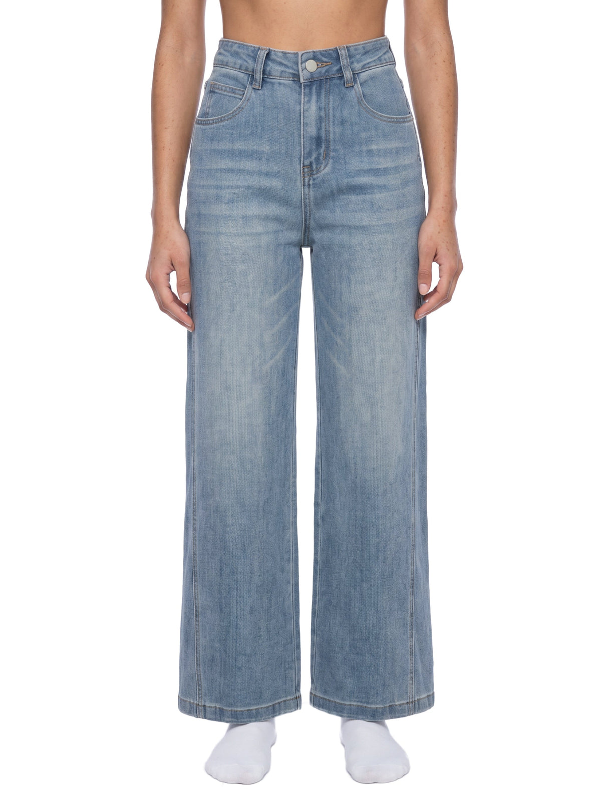 Women’s Vintage Wash High Rise Wide Leg Jeans