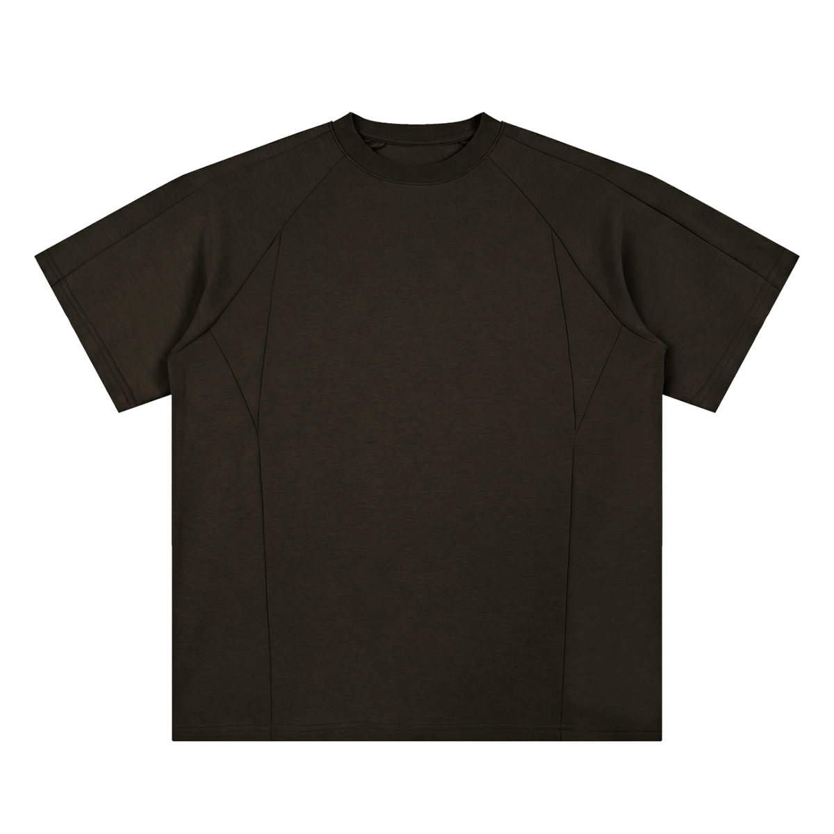 Brown Unisex Oversized Paneled Raglan T-Shirt front view