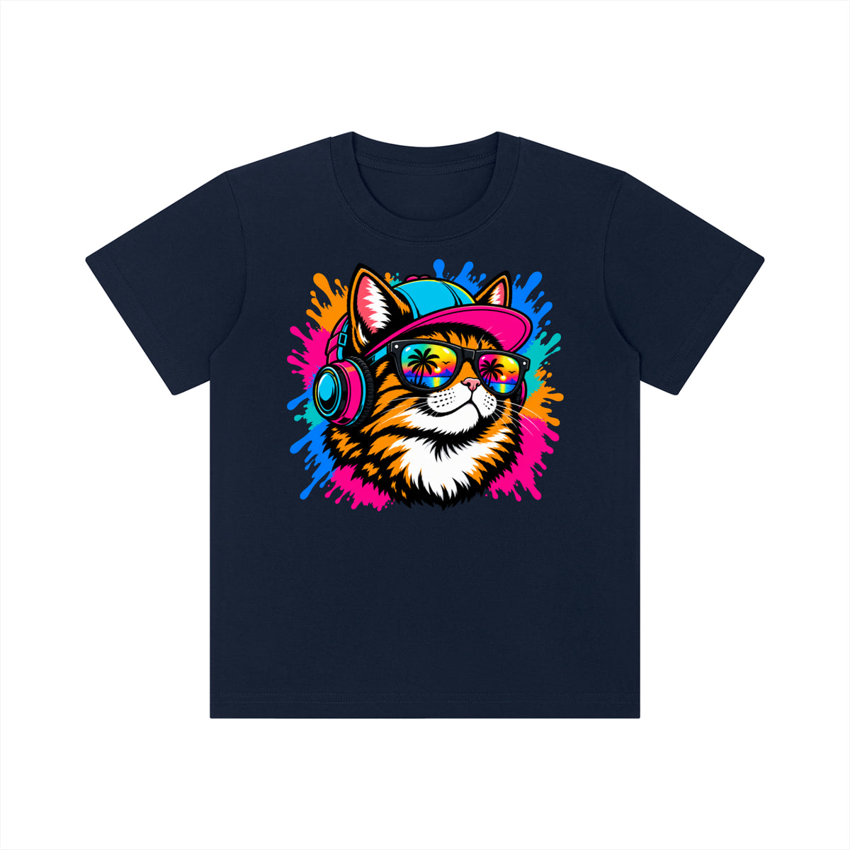 DJ Cat Kids' Crewneck Short-Sleeve T-Shirt
